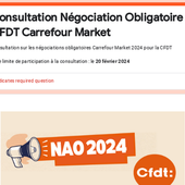 Consultation Négociation Obligatoire CFDT Carrefour Market