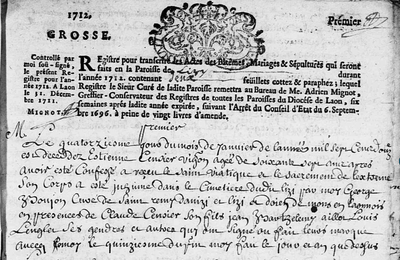 En 1712 une belle écriture