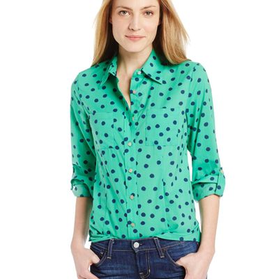 Foxcroft: Women's Casual Sketched Dot Printed Blouse