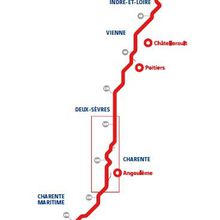 Cartes des tracés de la LGV entre Angoulême et Bordeaux