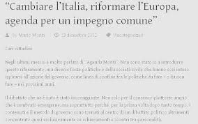 Agenda Monti: i sette punti del programma di Mario Monti online