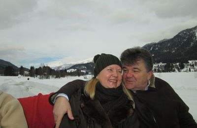 Leo and Dafi , my best friends and my art collectors on winter vacation in Weissensee , Austria