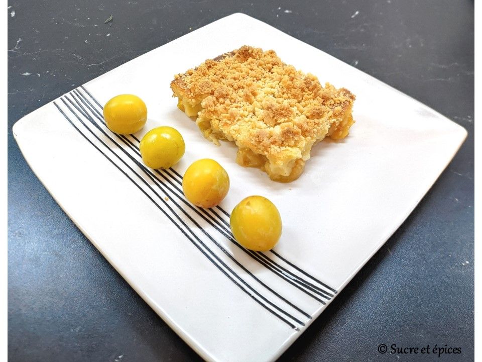 Clafoutis aux mirabelles avec streusel aux amandes