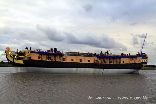 Rochefort-sur-Mer, mise à flot de la frégate Hermione