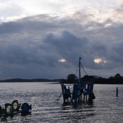 La plage et le port d'Arès, lors des grandes marées de mars 2024...