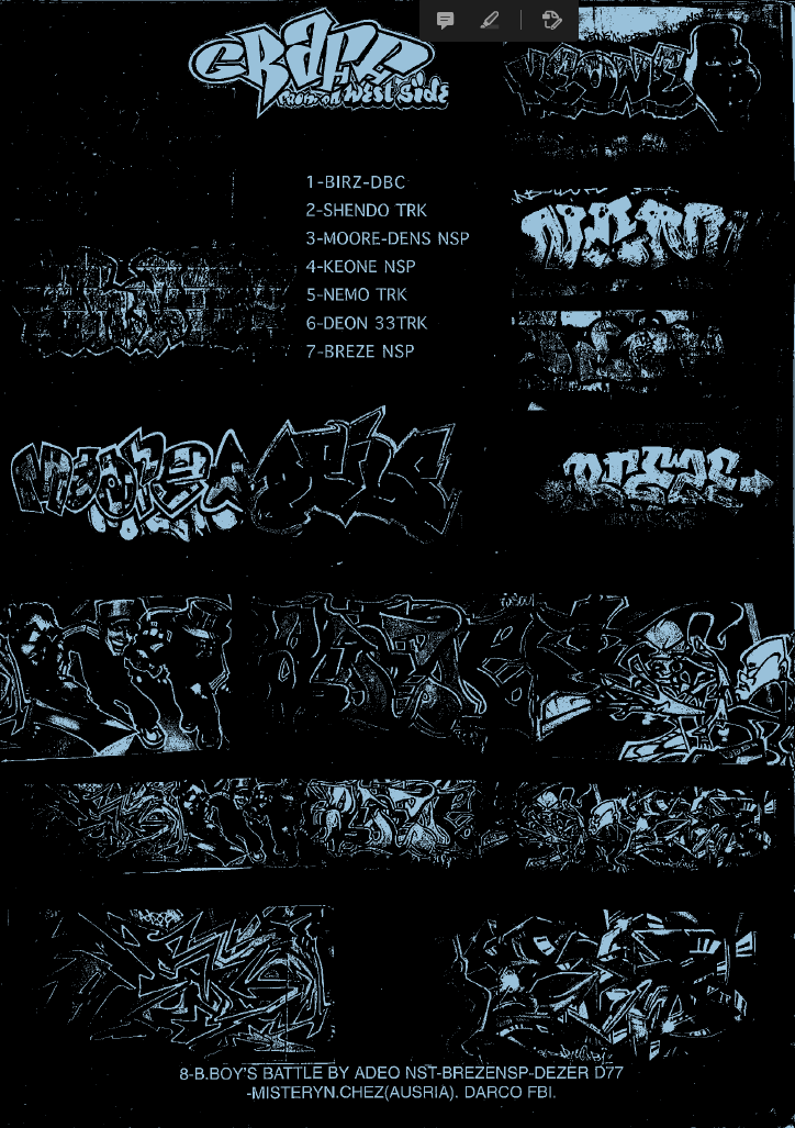 fanzine MATSA (le média underground) - Hip-hop 2 l'West n°1 (page 2), tag, graff