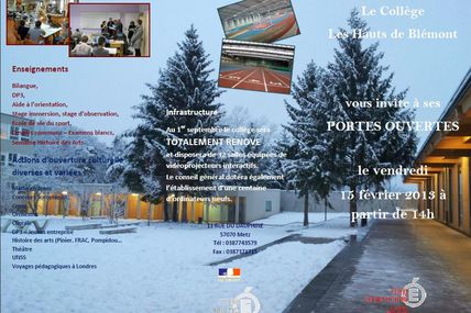 Metz Collège des Hauts de Blémont : Portes ouvertes  le 15 février 2013 
