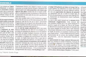 Article dans le bulletin municipal juillet 2016