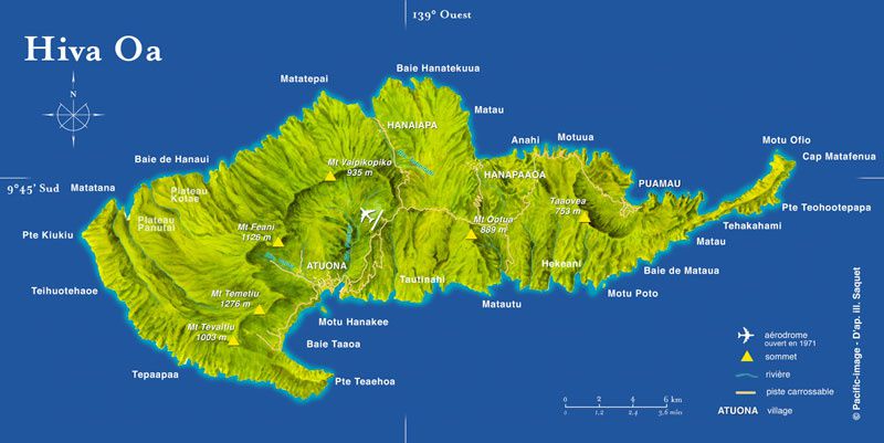 Cartes des différents archipels de la Polynésie.