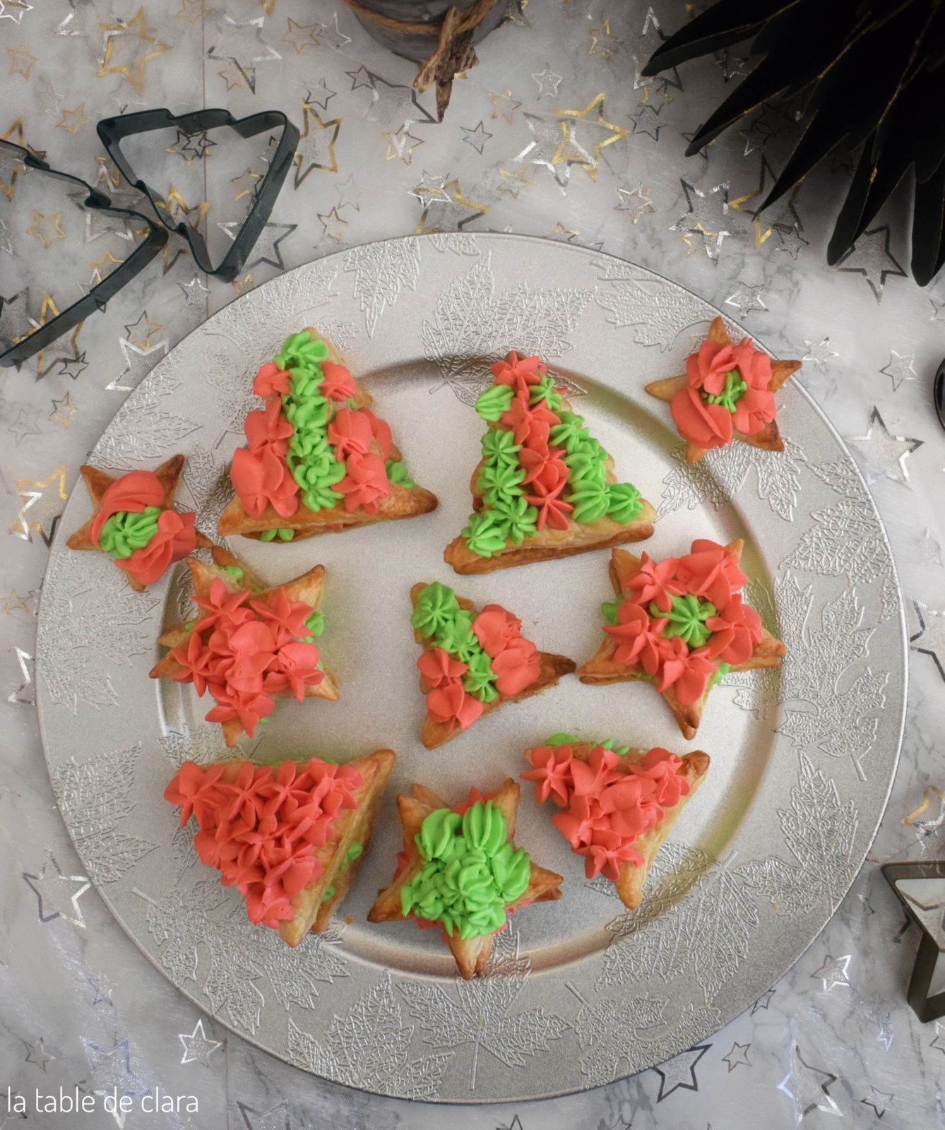 sapin feuilleté étoile feuilletée ganache chocolat blanc