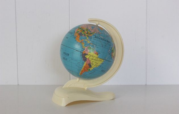 Petit Globe Métal et Plastique Germany Années 50 - Vintage 