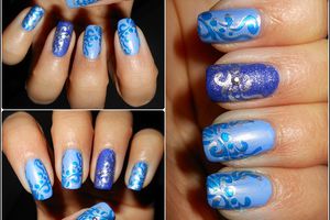 Stamping sur China Glaze tranzitions bleu