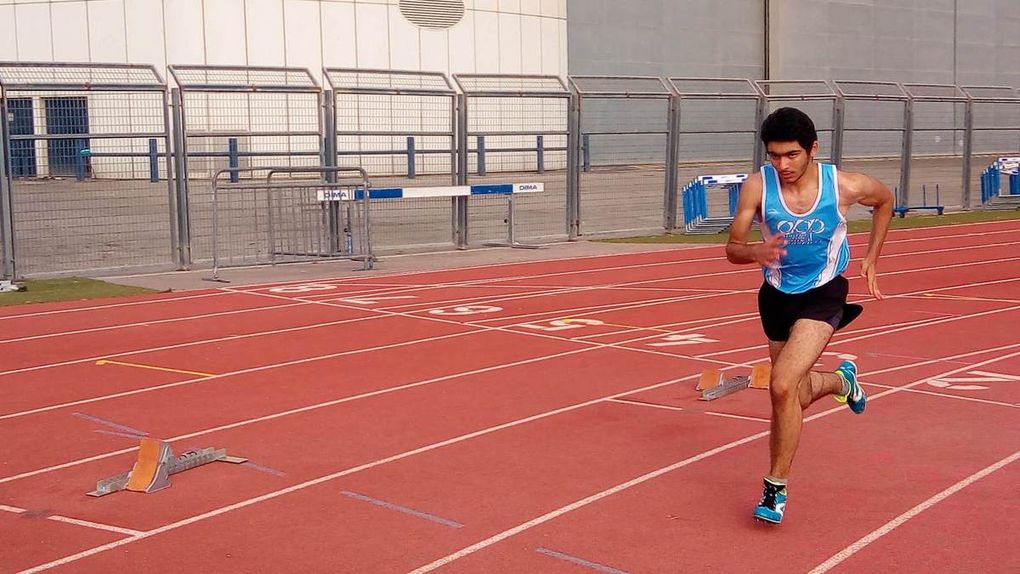 Hedi, en finale du 200 m à Nice.