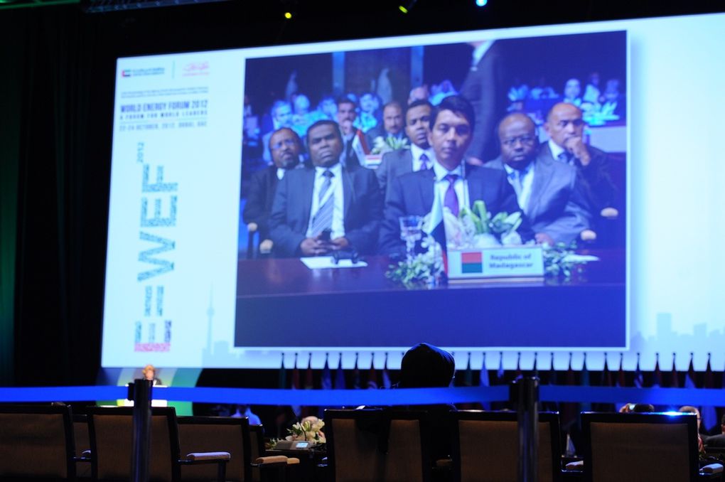 Le Président Andry Rajoelina au Forum Mondial de l'Energie 2012 à Dubaï, organisé par l'ONU. Photos: Harilala Randrianarison