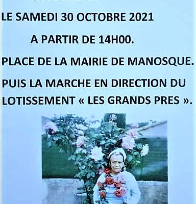 Marche Blanche pour Madame Mazouz Caima Samedi 30 Octobre 2021 à Manosque (04)