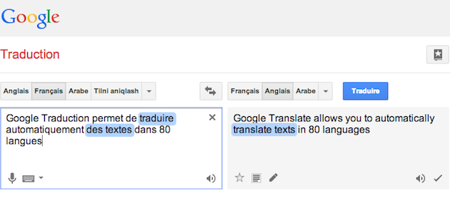 Google traduction anglais fr