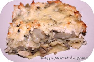 Lasagne poulet et champignons