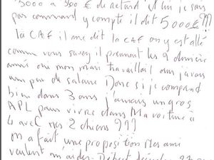 Lettre appel au secours au centre social de Bouffémont