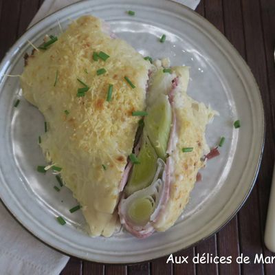 Gratin de poireaux au jambon à la béchamel