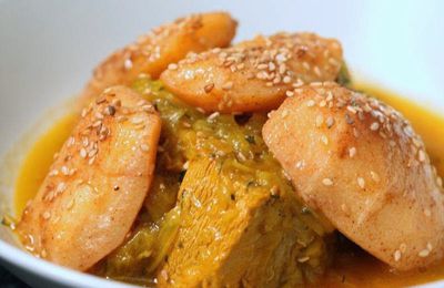 Tajine de veau aux coings caramélisés 