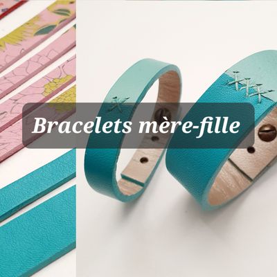 Bracelets cuir mère-fille 