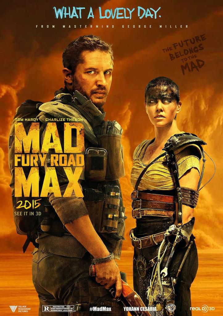 Poster Mad Max Fury Road yohann cesaria fan art affiche film movie Charlize Theron Tom Hardy