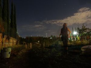 Apres une journée de vélo,  séance jardinage : on plante des tomates. Une nuit en warm shaker, dans une collocation de mexicains qui sont proches de l'environnement .