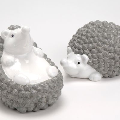 lot de 2 hérissons gris