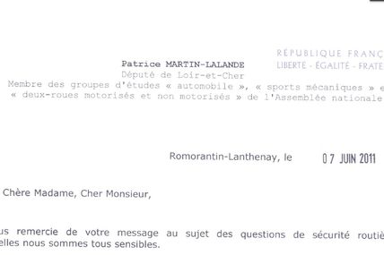Elections législatives: 1er réponse (Patrice Martin-Lalande)