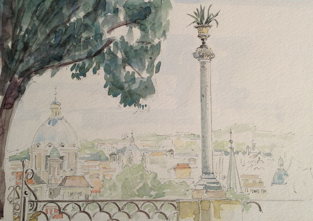 Aquarelles sur Rome