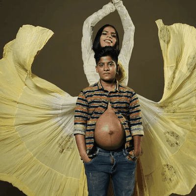 Ziya Paval, 21 ans, et Zahad, 23 ans, les premiers parents transgenres en Inde