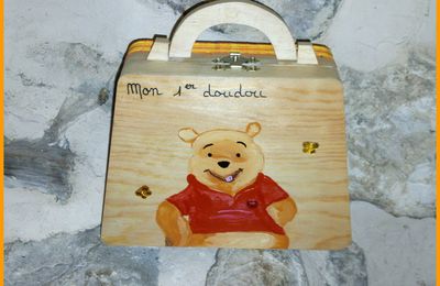 valise en bois mon 1er doudou ourson