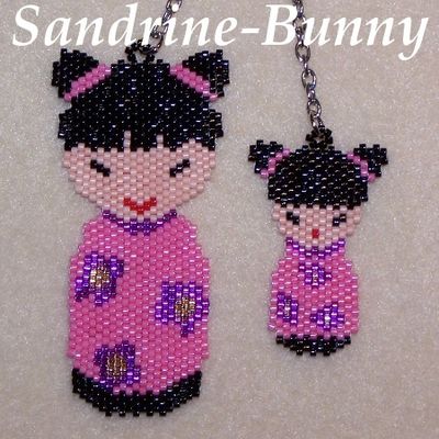 Marque page Kokéshi rose