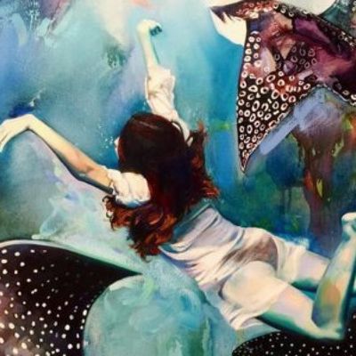 Peinture d'une jeune artiste