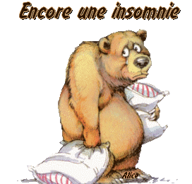 Encore une insomnie - Ours - Oreillers - Gif animé - Gratuit