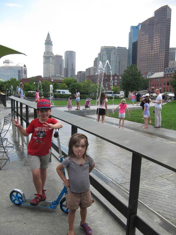 Dans Boston, le long du Freedom Trail, au MIT, à Davis Square, dans les parcs à jets d'eau, à Frog Pond de Boston Common, à Chinatown.