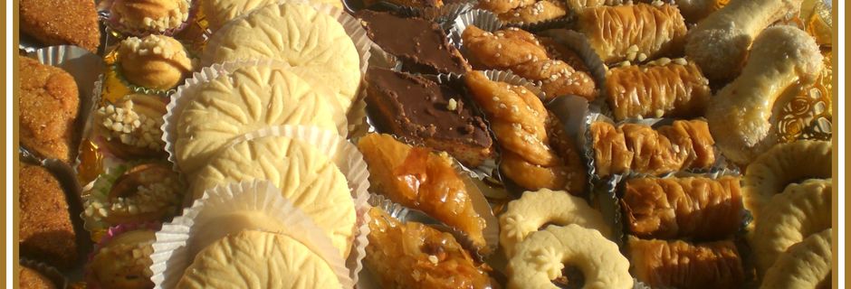 Plateau des pâtisseries préparées pour l'Aïd el fitr