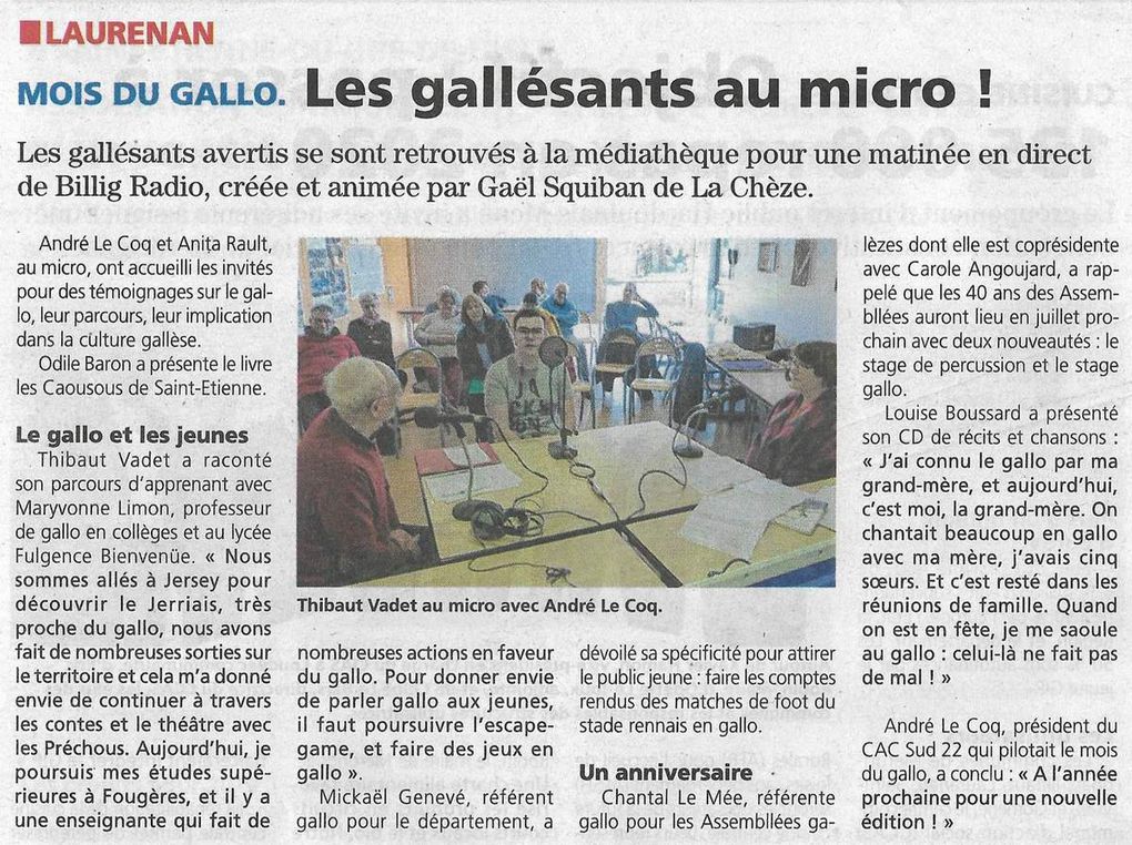 &quot;Et maintenant, ils dansent en gallo&quot; et&quot;Les gallésants au micro&quot; avec Billigradio