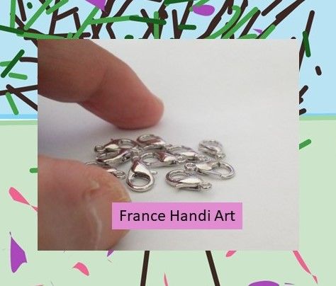 12x6 mm,fermoir mousqueton argente rhodié,fourniture bricolage mercerie,diy bijou gothique boheme,punk classique,bracelet pendentif collier,perlerie