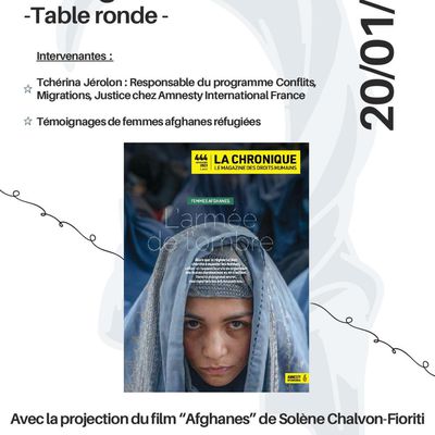 Versailles, 20 janvier, La situation des femmes en Afghanistan, film et table ronde