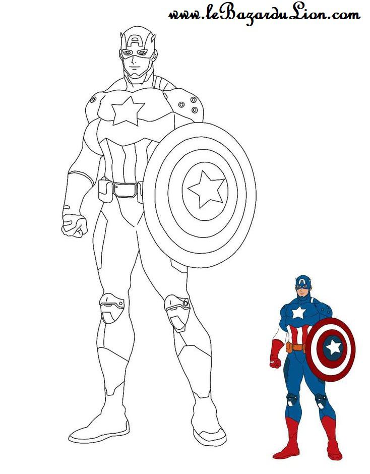 50 coloriages de Marvel : Captain America #1 [Coloriage][Activité