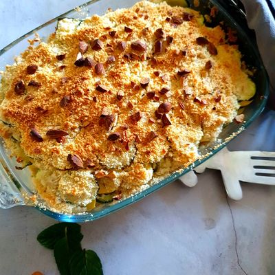 Crumble de courgettes à la feta