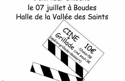 7 Juillet - Boudes - Soirée "Ciné - Grillades" avec "UN pays UN Film"