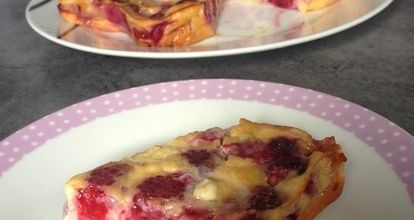 Clafoutis framboise chocolat blanc