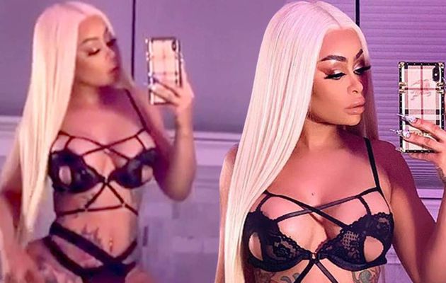 Blac Chyna ose mettre à nu ses courbes meurtrières avec un soutien-gorge en dentelle noire et un bas assorti pour un selfie sensuel