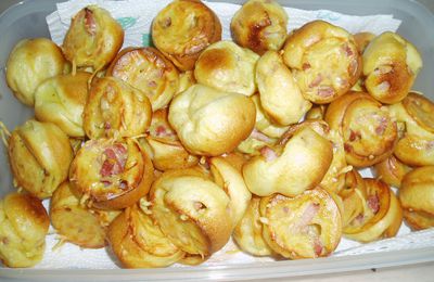 crêpes soufflées aux lardons (variantes: chorizo, jambon)
