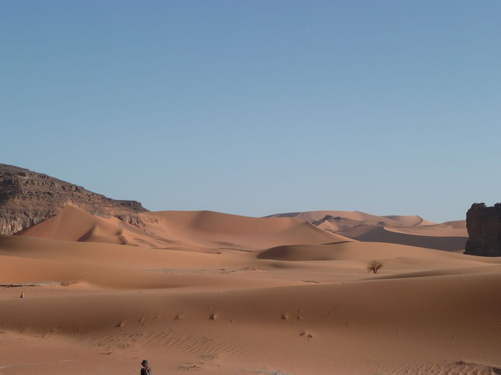 TREK D'UNE SEMAINE DANS LE MASSIF DE LA TADRART - DEFILEMENT DES COULEURS - SAHARA ALGERIEN - SUD EST (NOVEMBRE 2010)