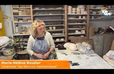 Reportage de Radio Top Side au sein de l'atelier de céramique de Marie-Hélène Roudier (Les Faïences Mentonnaises)