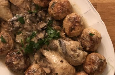 Tajine de choux-fleurs au poulet et champignons 