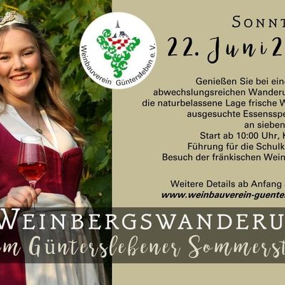 Ausflugstipp für Veitshöchheimer zum Genießen: Weinbergswanderung in Güntersleben am Sonntag, 22. Juni ab 10 Uhr